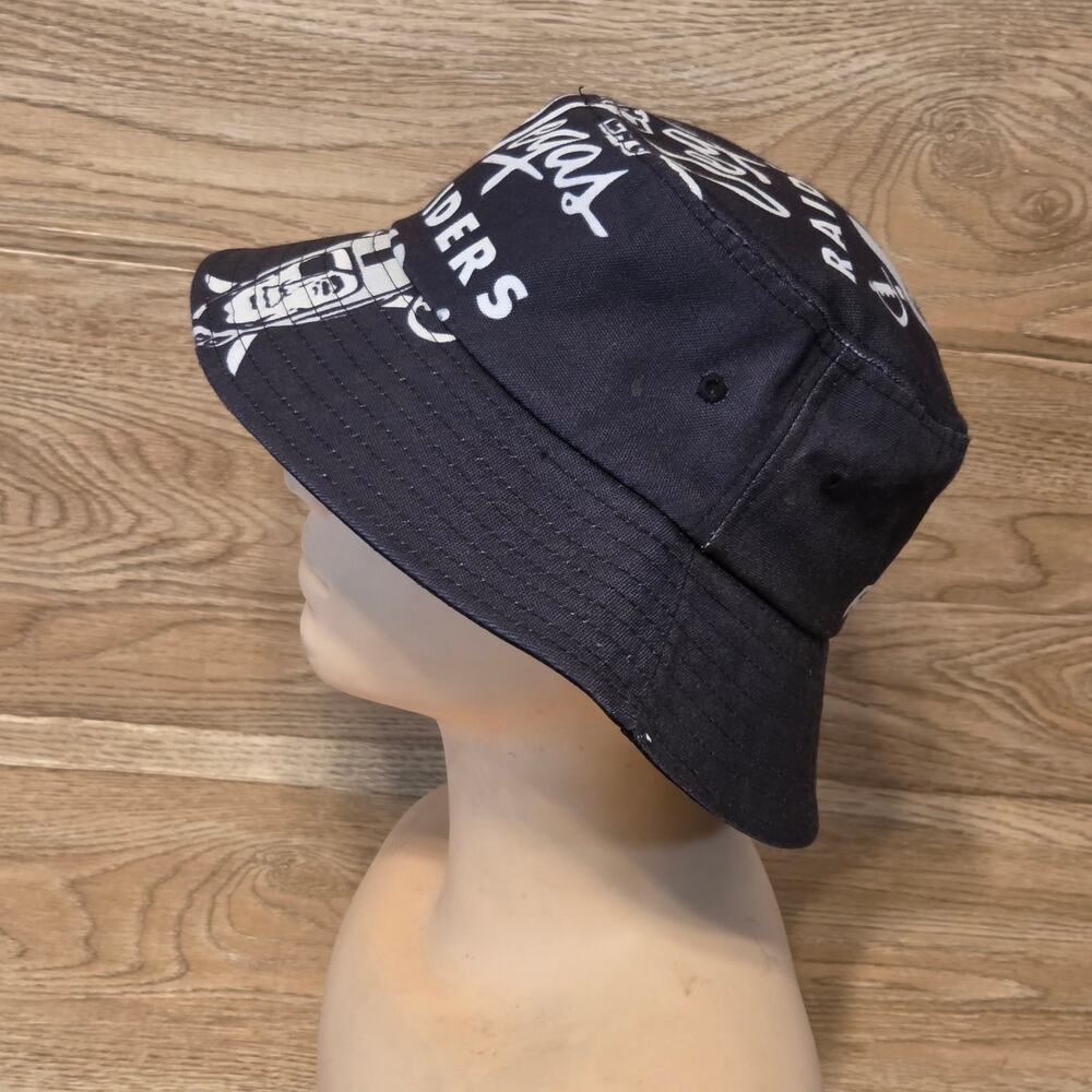 Las Vegas Raiders Black Bucket Hat Shield Logo OSFM Football Game Day Ready - Picture 4 of 5